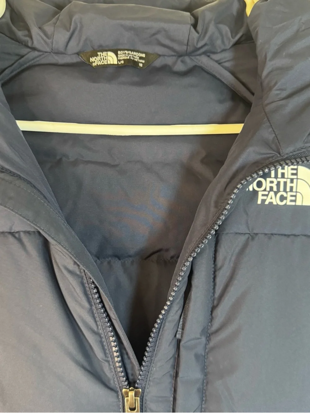 The North Face Navy Hooded Down Puffer Kids Jacket